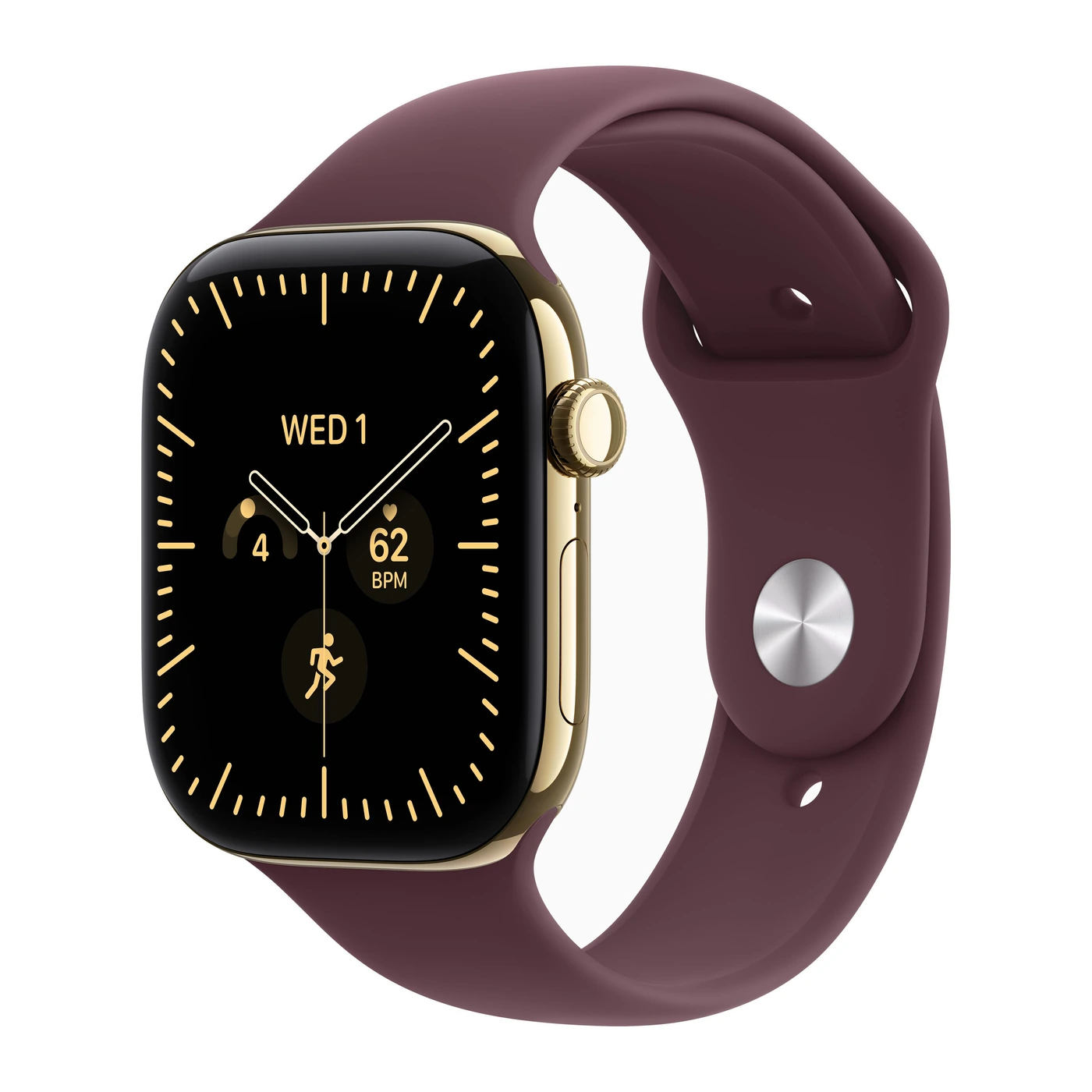 Смарт-часы Apple Watch Series 12 46mm Radiant Gold Titanium Case with Burgundy Sport Band