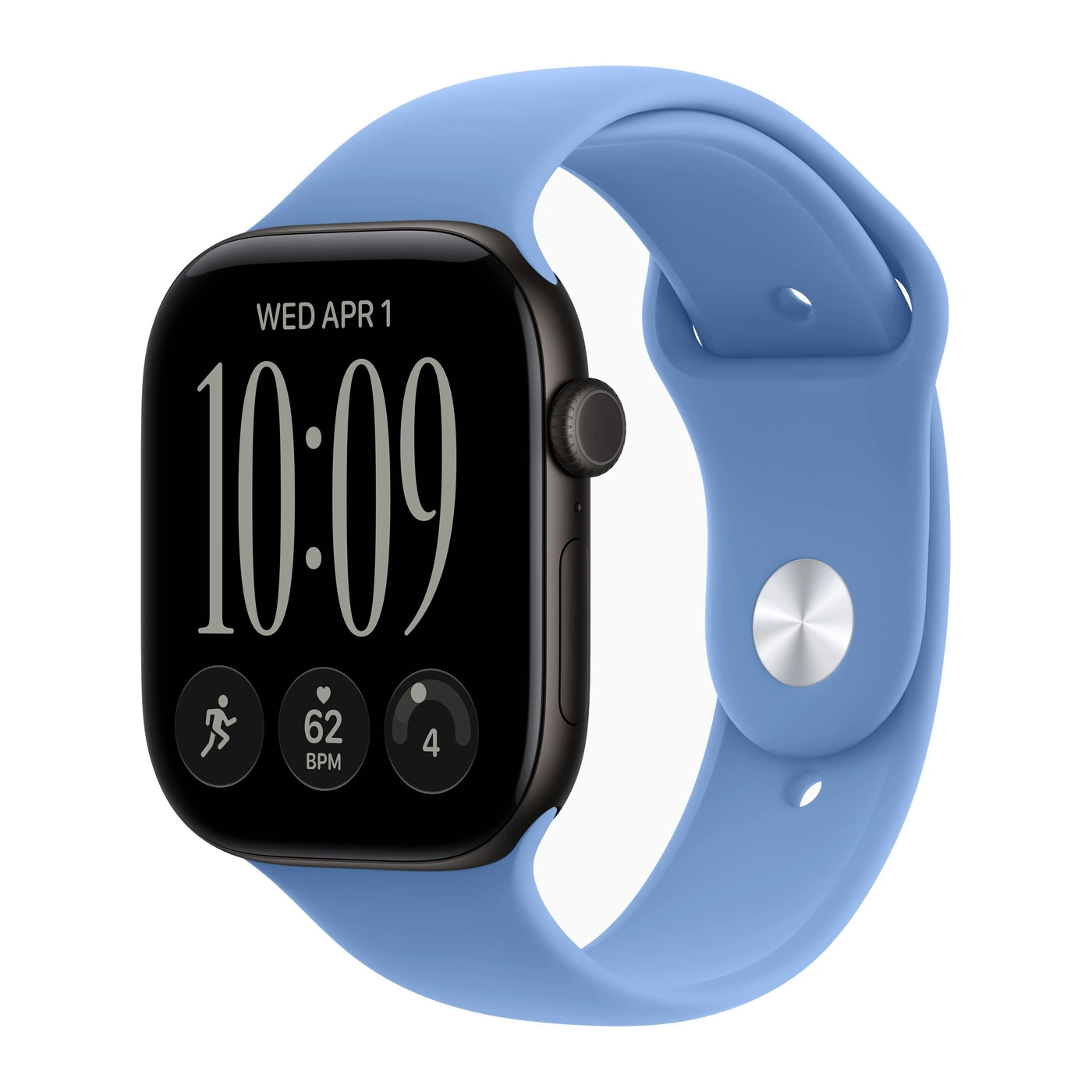 Смарт-часы Apple Watch Series 12 46mm Black Aluminum Case with Wildflower Blue Sport Band