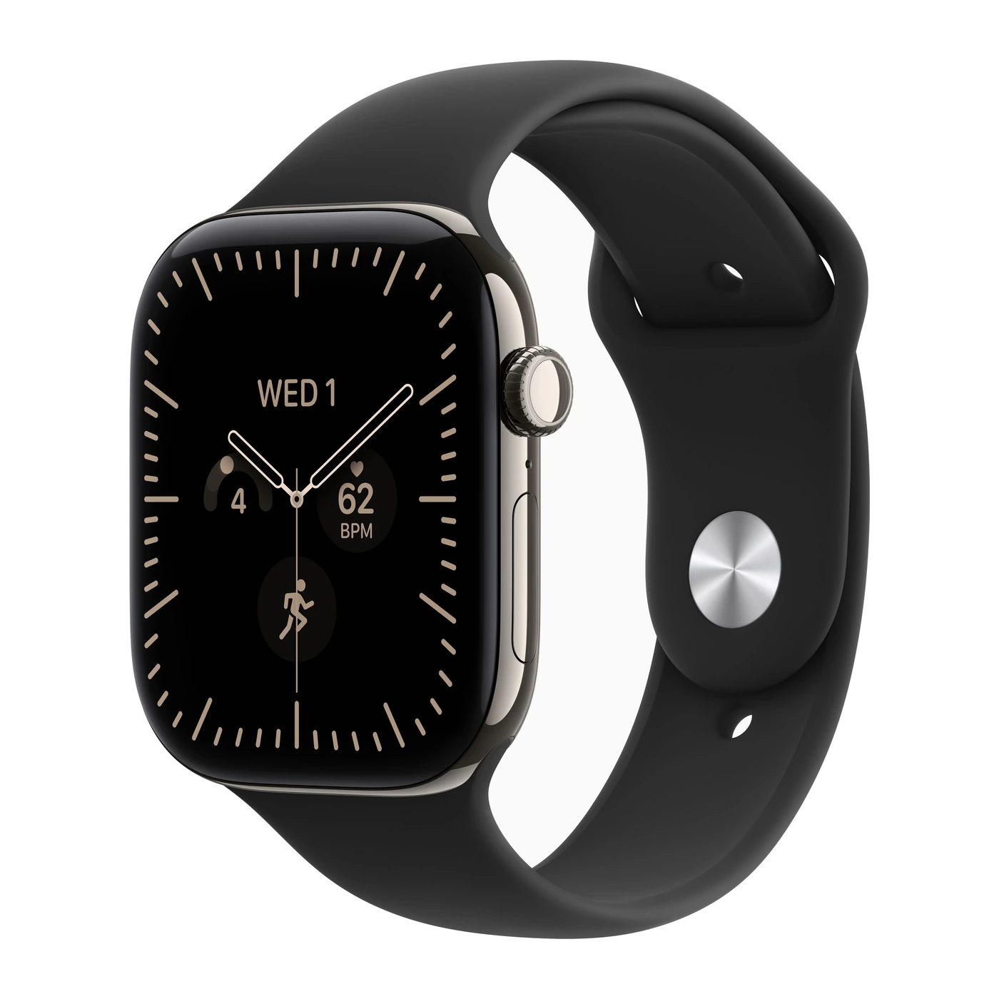 Смарт-часы Apple Watch Series 12 46mm Natural Titanium Case with Black Sport Band