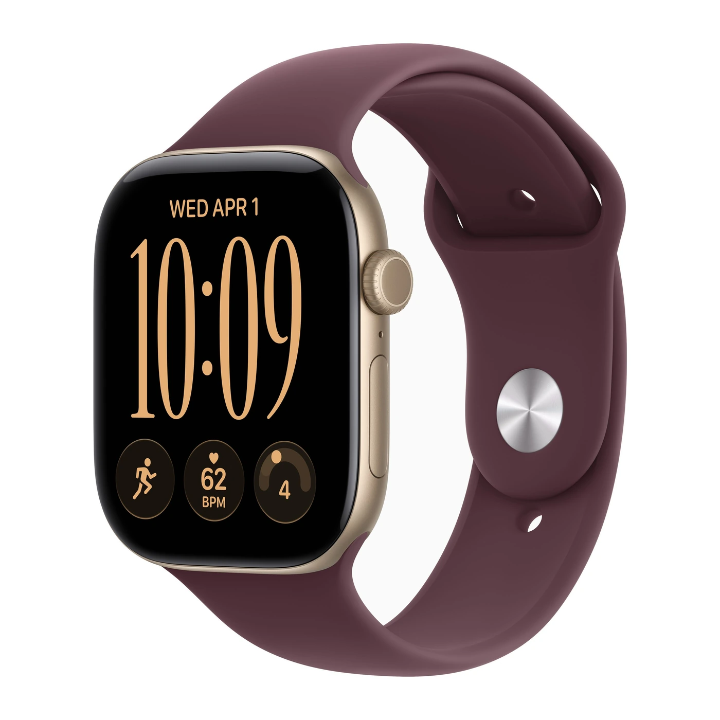 Смарт-часы Apple Watch Series 12 46mm Light Gold Aluminum Case with Burgundy Sport Band