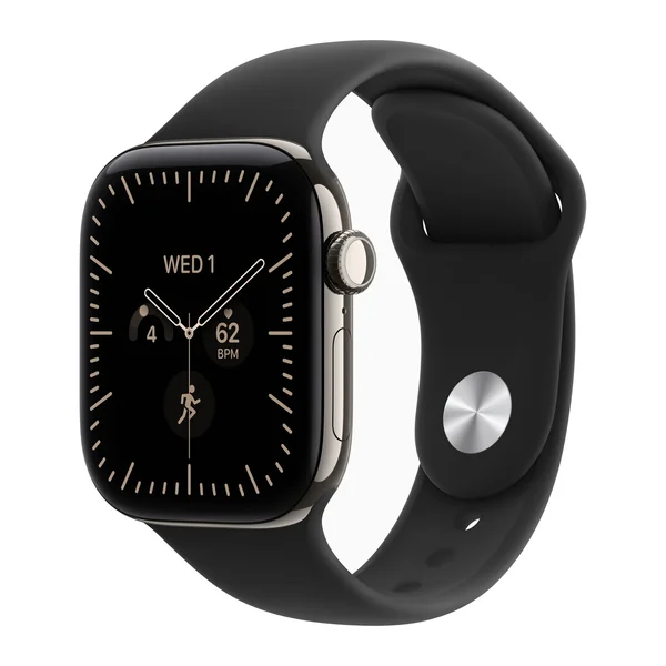 Смарт-часы Apple Watch Series 12 42mm Natural Titanium Case with Black Sport Band