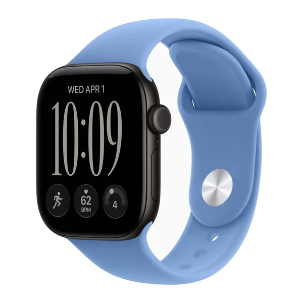 Смарт-часы Apple Watch Series 12 42mm Black Aluminum Case with Wildflower Blue Sport Band