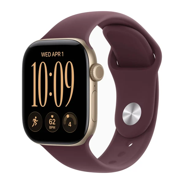 Смарт-часы Apple Watch Series 12 42mm Light Gold Aluminum Case with Burgundy Sport Band