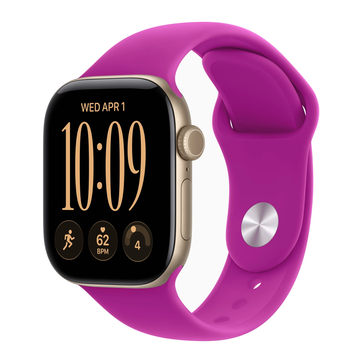 Смарт-часы Apple Watch Series 12 42mm Light Gold Aluminum Case with Magenta Sport Band