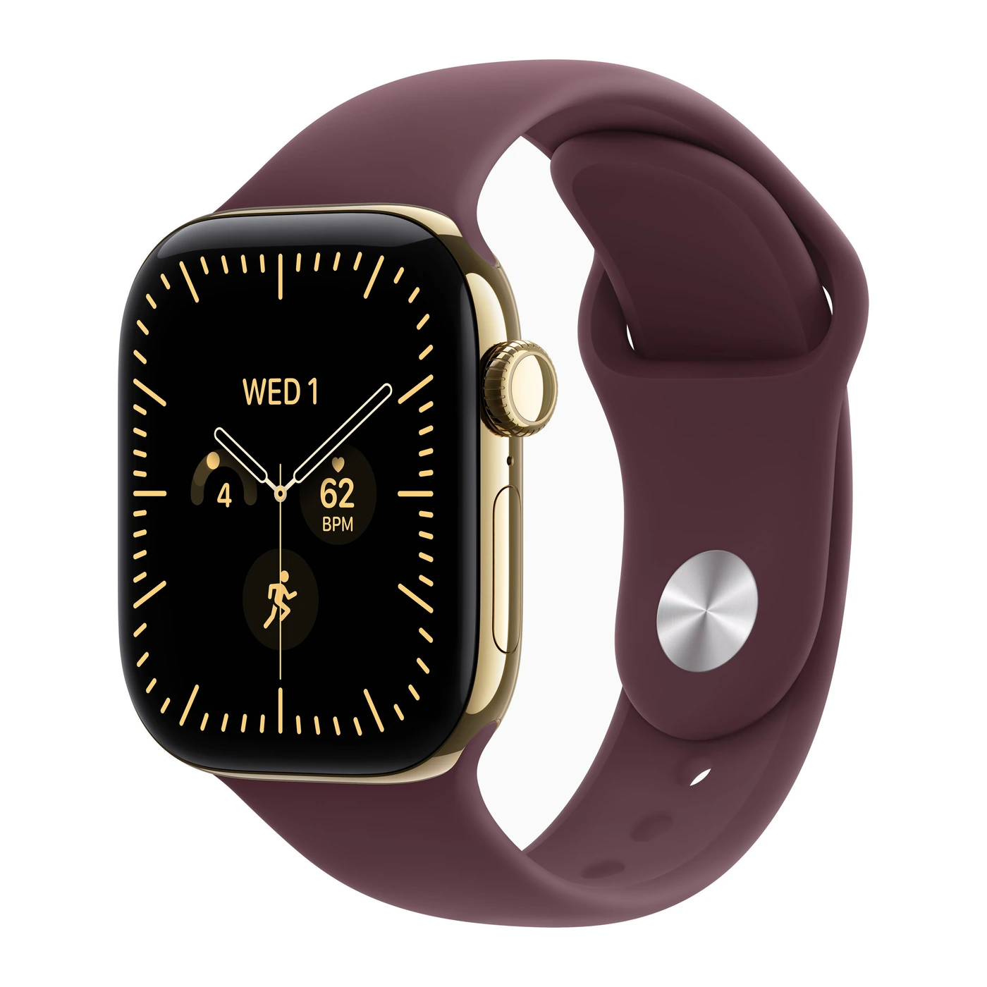 Смарт-часы Apple Watch Series 12 42mm Radiant Gold Titanium Case with Burgundy Sport Band