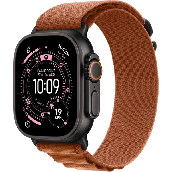 Apple Watch Ultra 3 49mm Black Titanium Case with Terra Cotta Alpine Loop