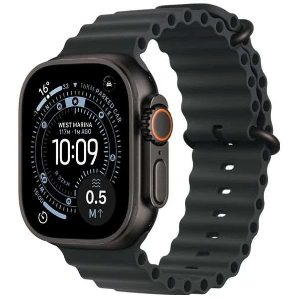 Apple Watch Ultra 3 49mm Black Titanium Case with Black Ocean Band