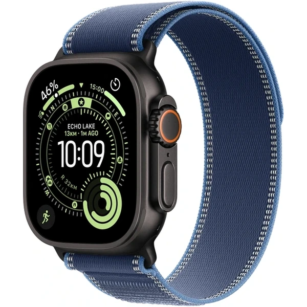 Apple Watch Ultra 3 49mm Black Titanium Case with Blue/Bright Blue Trail Loop