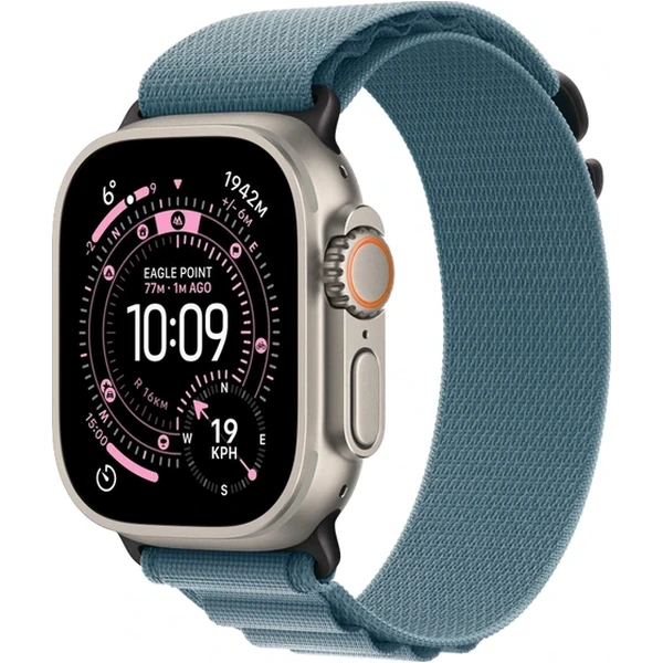 Apple Watch Ultra 3 49mm Natural Titanium Case with Light Blue Alpine Loop