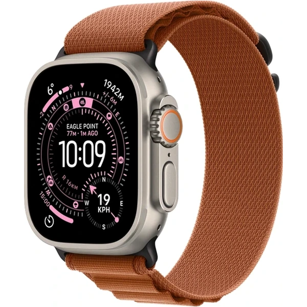 Apple Watch Ultra 3 49mm Natural Titanium Case with Terra Cotta Alpine Loop