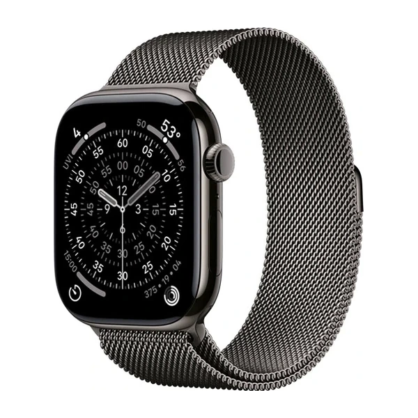Apple Watch Series 11 42mm Slate Titanium Case, Milanese Loop Slate