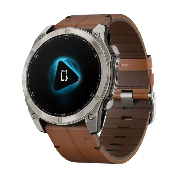 Часы Garmin Fenix 8 AMOLED 51mm Sapphire Bare Titanium / Black / Chestnut Leather Band