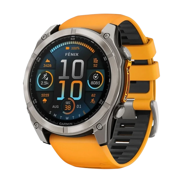 Часы Garmin Fenix 8 AMOLED 51mm Sapphire Titanium Spark Orange / Graphite