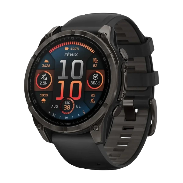 Часы Garmin Fenix 8 AMOLED 47mm Sapphire Carbon Gray DLC Titanium Black / Pebble Gray